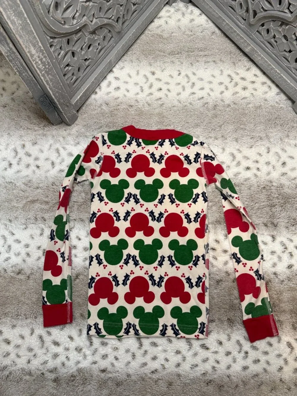 Hanna Andersson Disney Mickey Mouse Christmas pajama set kids size 6 holiday